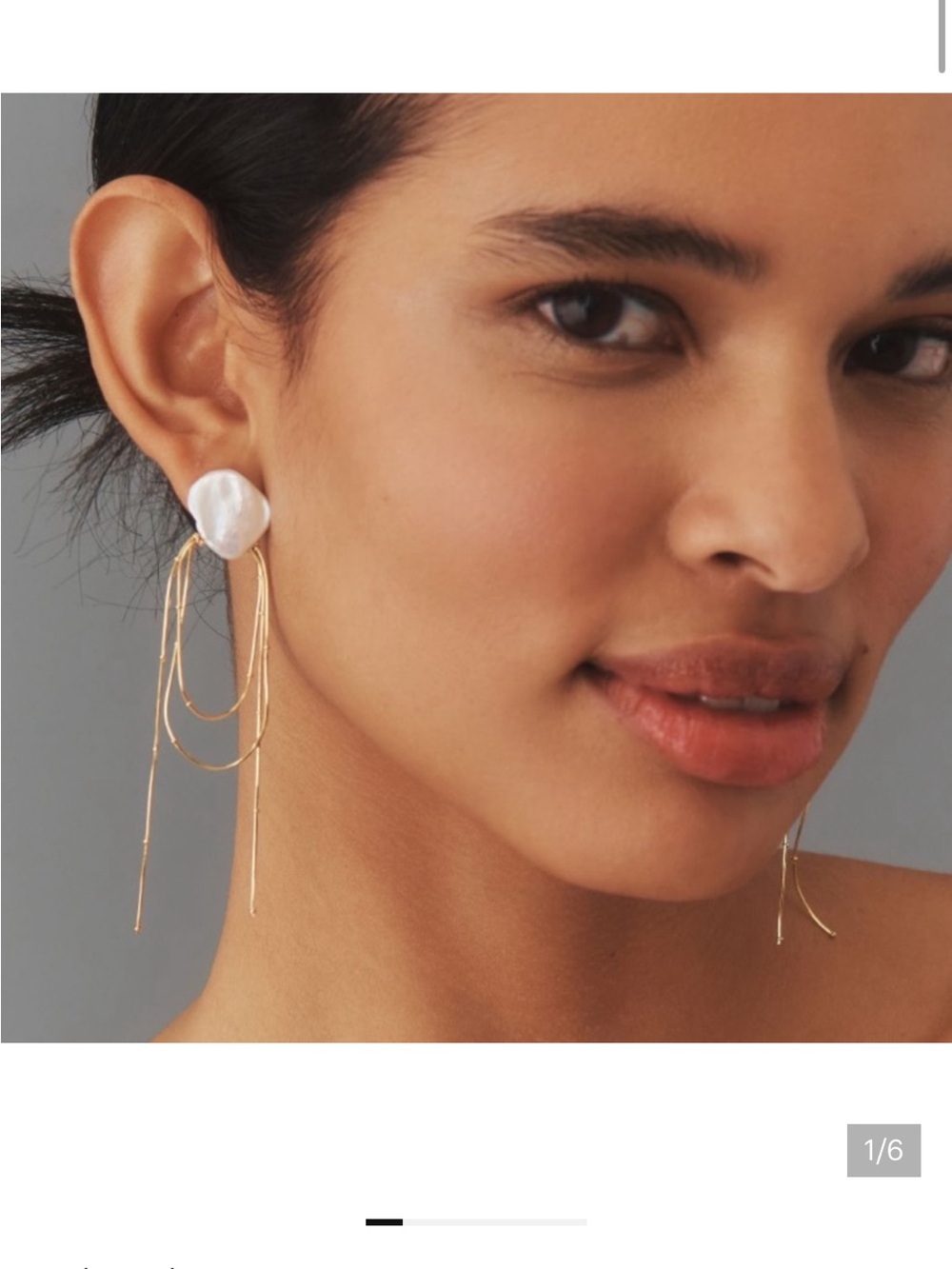 ISO Anthropologie Pearl Loop Chain Drop Earrings